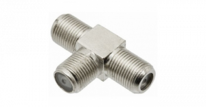 Divisor Coaxial Metálico tipo T Mini com 2 saídas de 75 Ohms