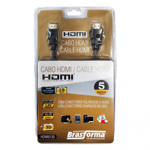 Cabo HDMI X HDMI 4K c/ Filtro 5 Metros