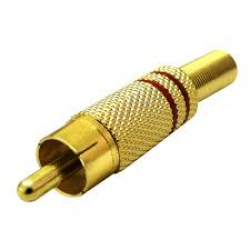 PLUG RCA MACHO OURO VERMELHO