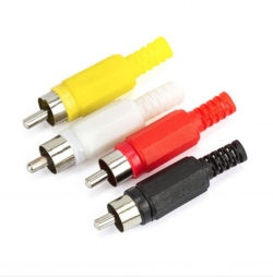 PLUG RCA MACHO PRETO