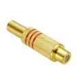Plug RCA Femea Ouro Vermelho