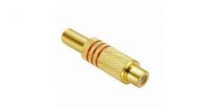 Plug RCA Femea Ouro Vermelho