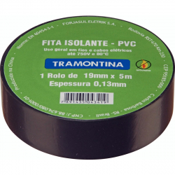 Fita Isolante Antichama Preta 19MM X 5M Tramontina