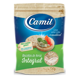 Mini Biscoito de Arroz Integral - Pacote 150g - Camil