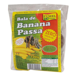 Bala de Banana Passa sem Adição de Açúcar - Pacote 100g - Fumel