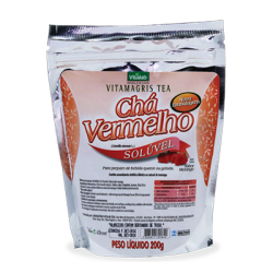 Chá Vermelho Solúvel - Sabor Morango - Pacote 200g - Vitalab