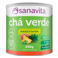 Chá Verde - Sabor Abacaxi e Hortelã - Pote 250g -Sanavita