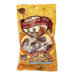 Bala de Gengibre e Mel - Sabor Própolis - Pacote 60g - Dadinany