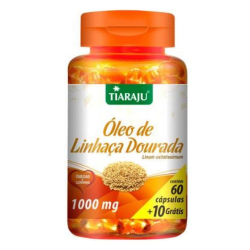 Óleo de Linhaça Dourada - 60 Cápsulas + 10 de 1000mg - Tiaraju
