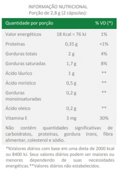 Óleo de Coco + Vitamina E - 60 Cápsulas + 10 de 1000mg - Tiaraju