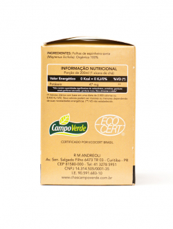 Chá de Espinheira Santa Orgânico - 10 sachês de 10g - Campo Verde