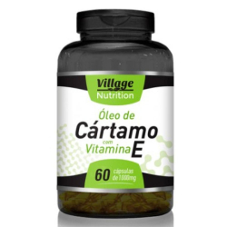 Óleo de Cártamo com Vitamina E - 60 Cápsulas de 1000mg - Village Nutrition