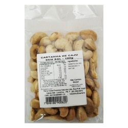 Castanha de Caju Torrada Sem Sal - Pacote 100g - Relva Verde